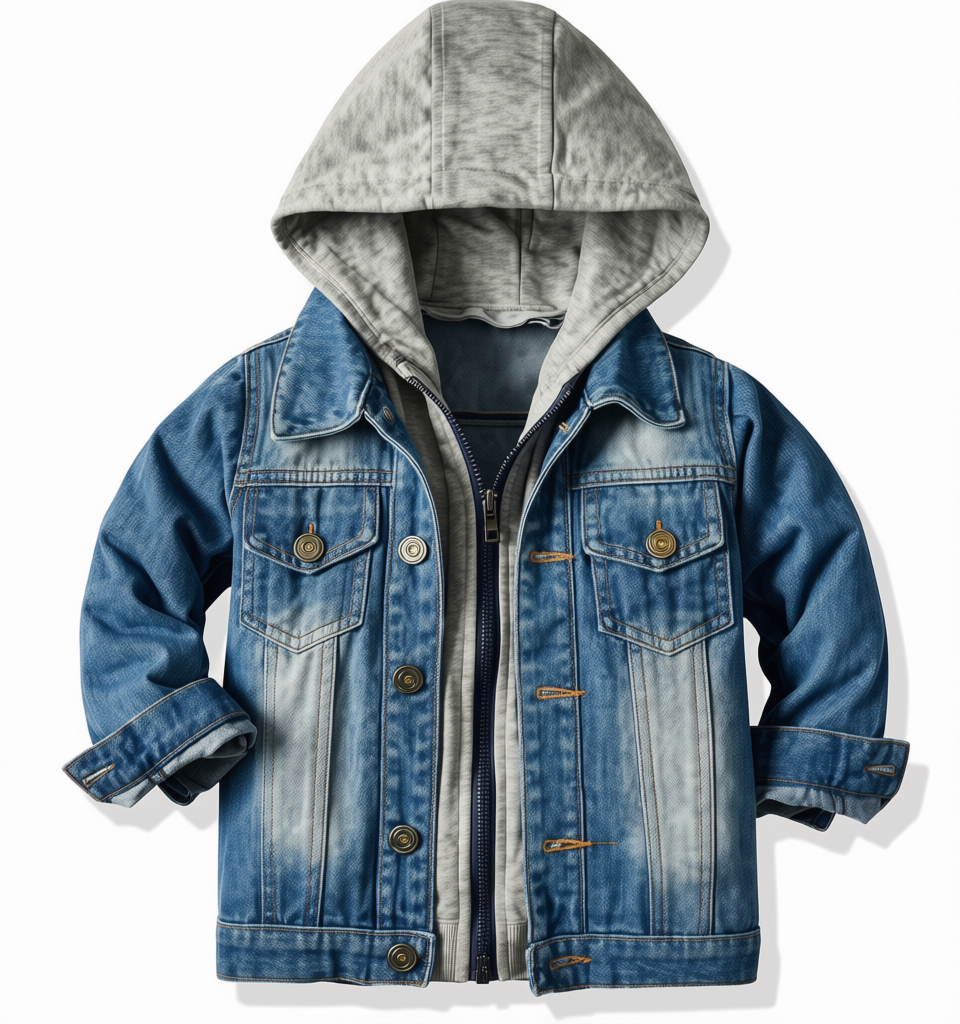 Hooded Ripped Jean Denim Jacket