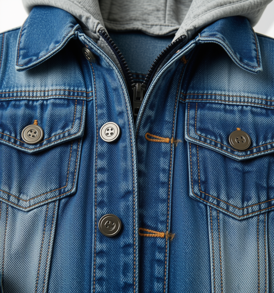 Hooded Ripped Jean Denim Jacket