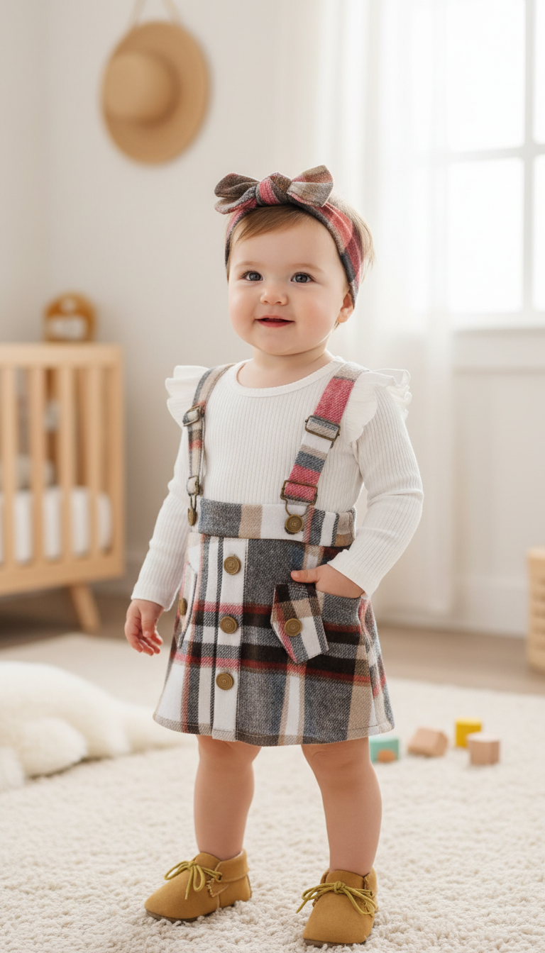 Ruffle & Check Gala Layette