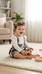 Ruffle & Check Gala Layette