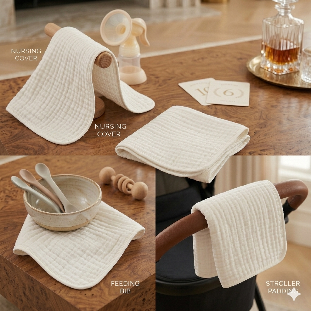 The Velvet Linen- Burp cloth set