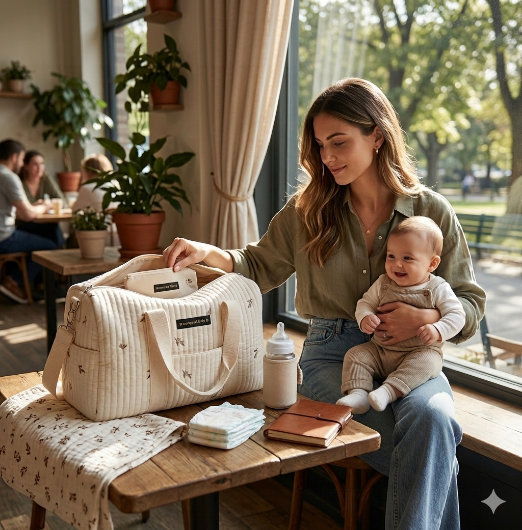 Quilted Cotton Diaper Carryall