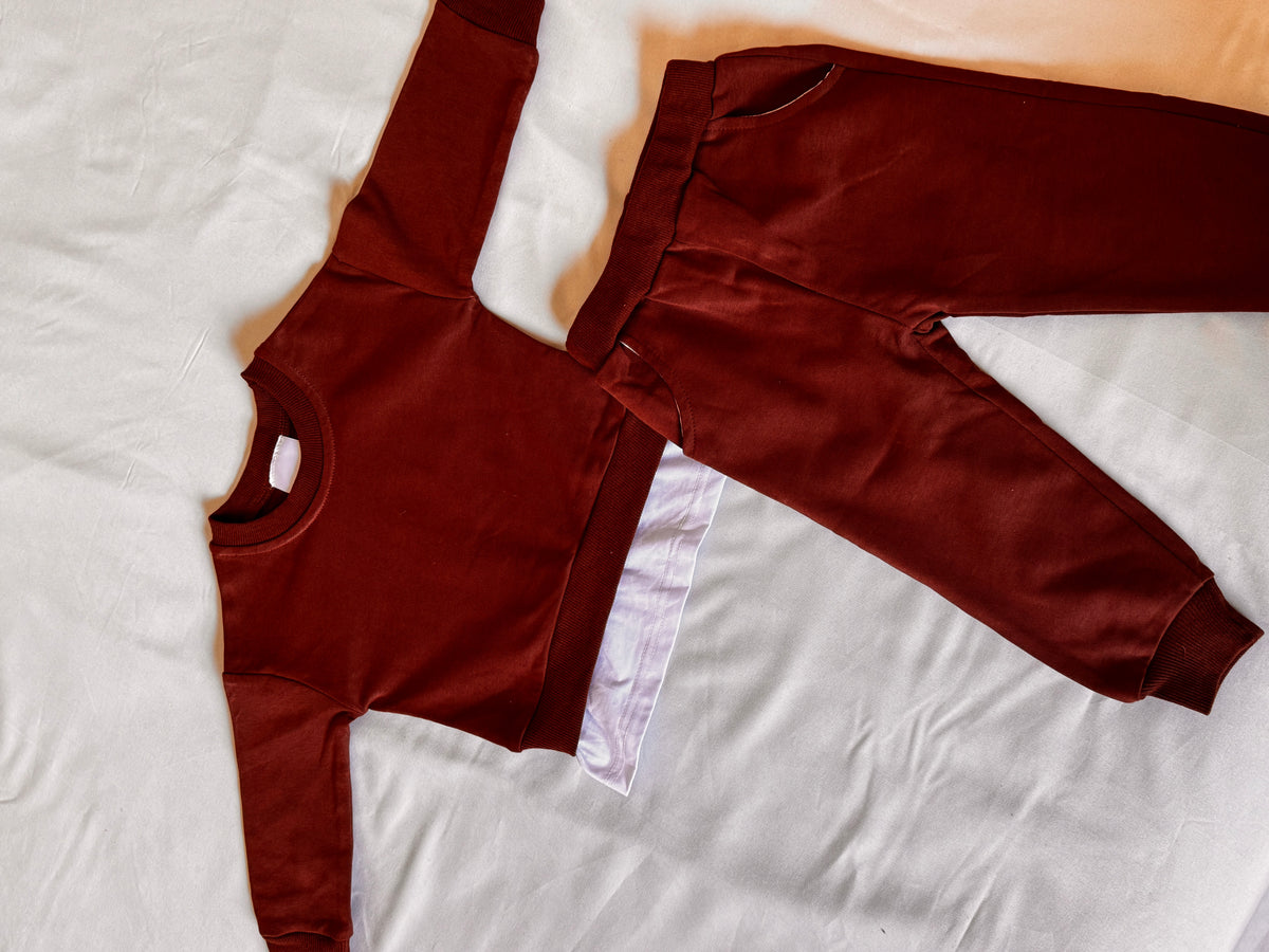 Snow Petal Organic Cotton Luxe Sweatshirt & Jogger Set