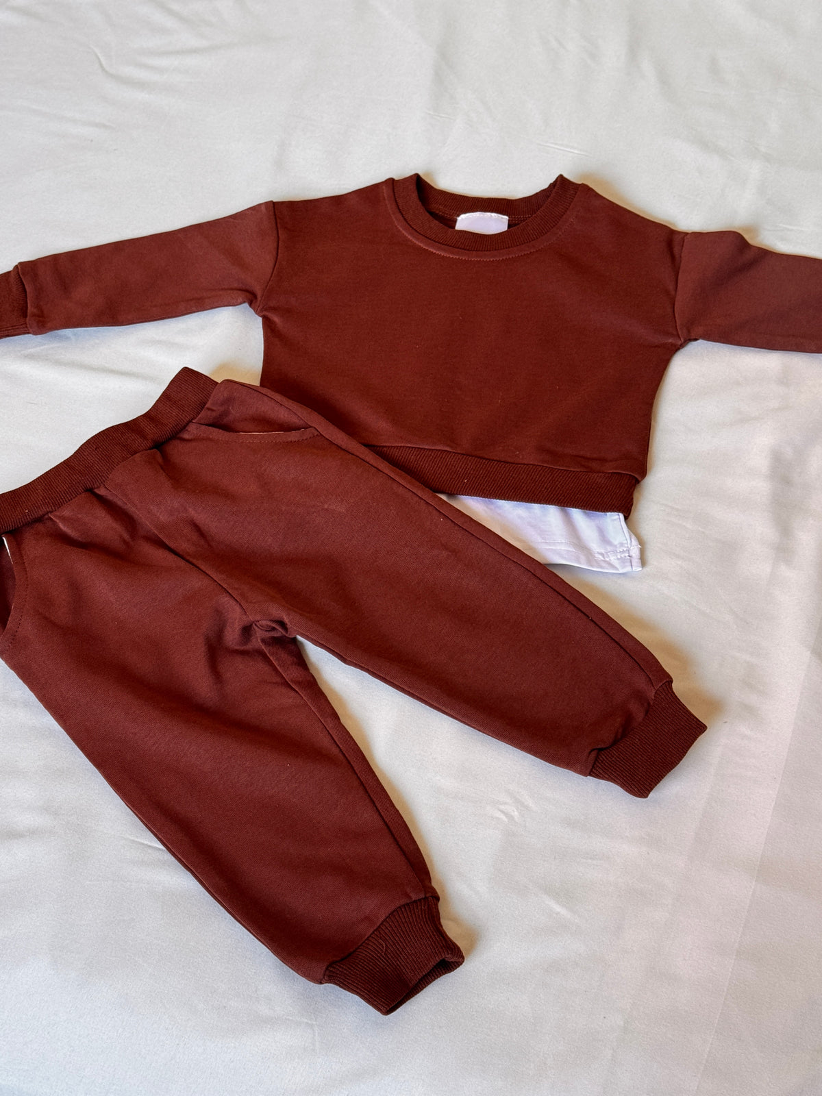 Snow Petal Organic Cotton Luxe Sweatshirt & Jogger Set