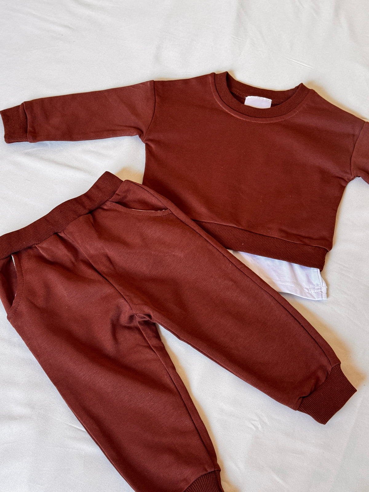 Snow Petal Organic Cotton Luxe Sweatshirt & Jogger Set