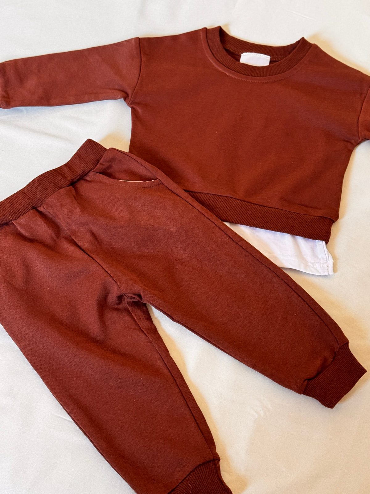 Snow Petal Organic Cotton Luxe Sweatshirt & Jogger Set