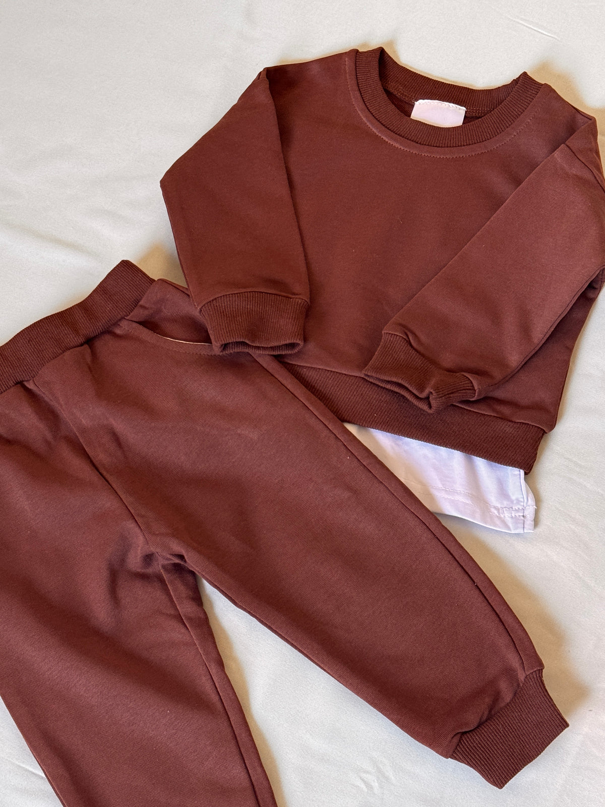 Snow Petal Organic Cotton Luxe Sweatshirt & Jogger Set