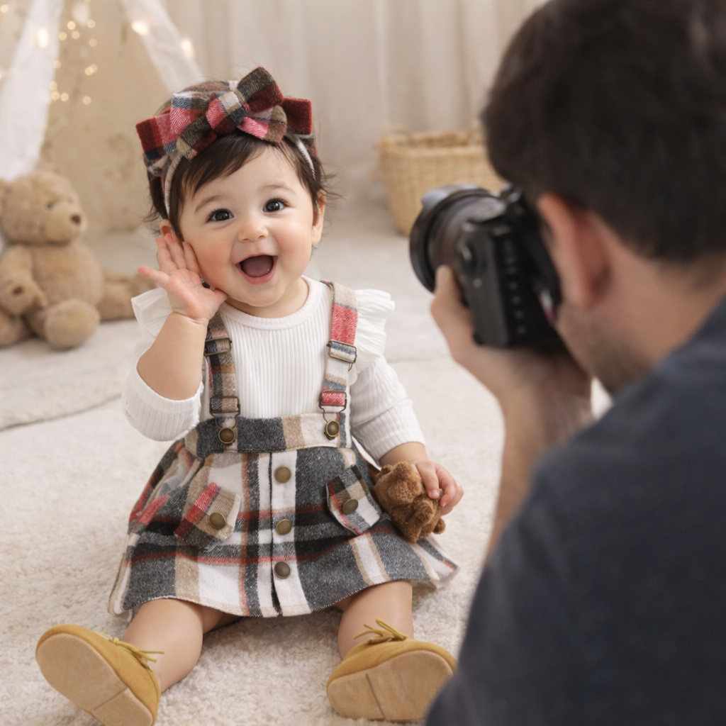 Ruffle & Check Gala Layette