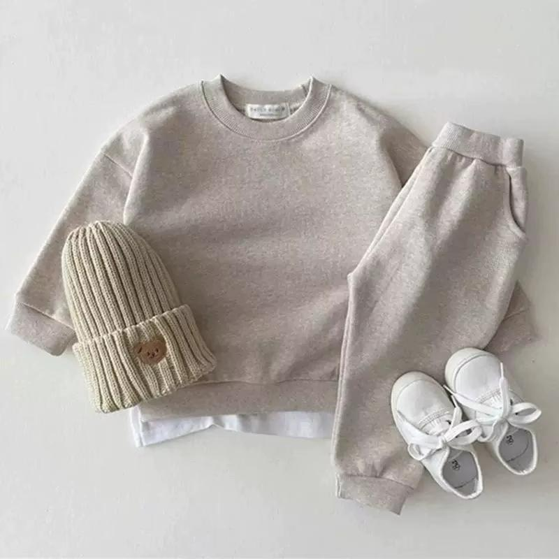 Snow Petal Organic Cotton Luxe Sweatshirt & Jogger Set